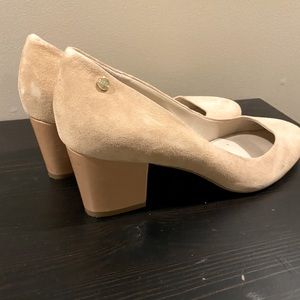 Nude Calvin Klein suede heels